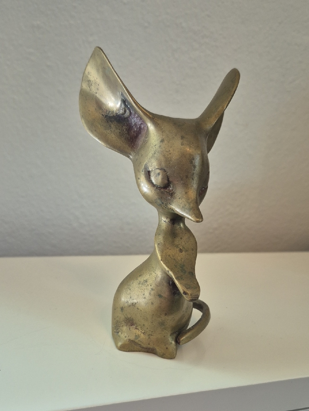 Vintage Brass Mouse Sculpture - Solid Brass